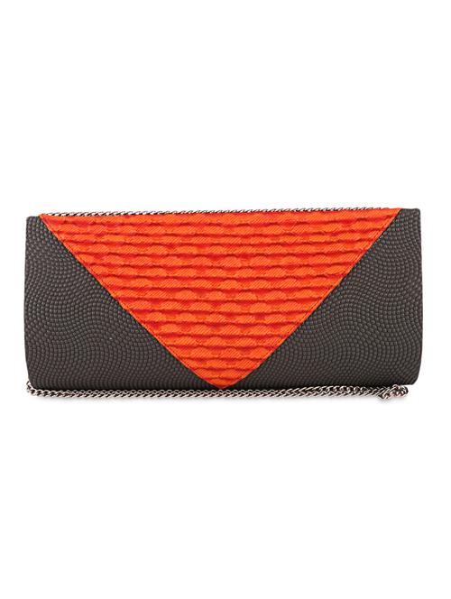 Grey Textured Leather Clutch - 1085036 - Very Small Image - 1