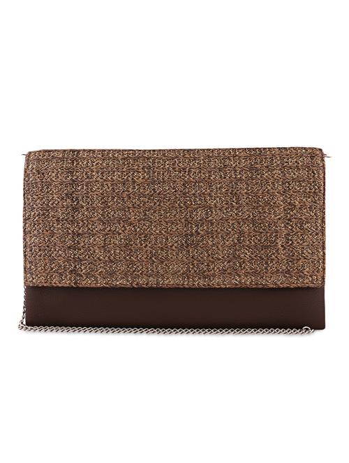 brown woven pattern leather clutch - 1085050 - Very Small Image - 1