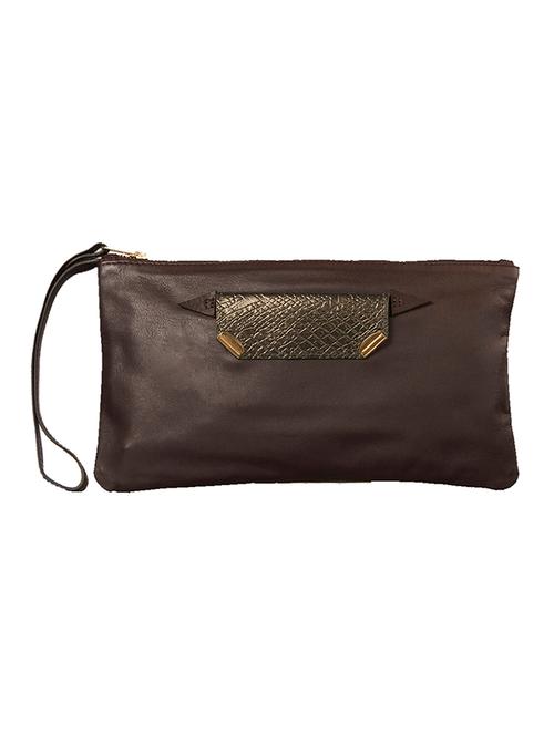 brown leather clutch - 10851443 - Very Small Image - 1