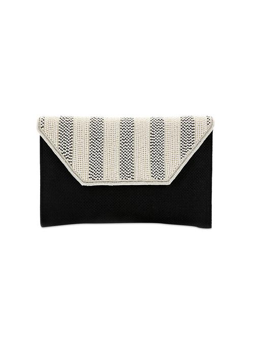 Embellished flap black leatherette clutch - 1085271 - Very Small Image - 1