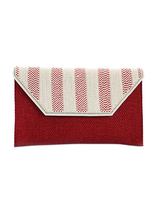 Embellished flap red leatherette clutch - 1085272 - Very Small Image - 1