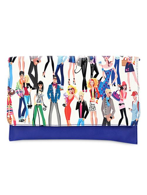 Graphic Printed Leatherette Clutch - 1085309 - Very Small Image - 1