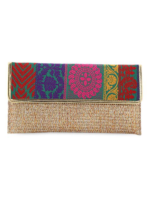 Embroidered Jute Clutch - 1085342 - Very Small Image - 1
