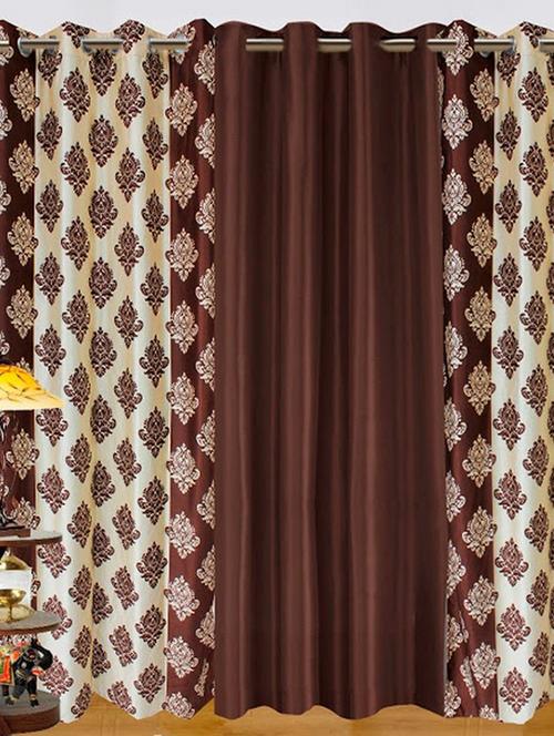 dekor world double damask curtain-pack of 3 - 1085455 - Very Small Image - 1