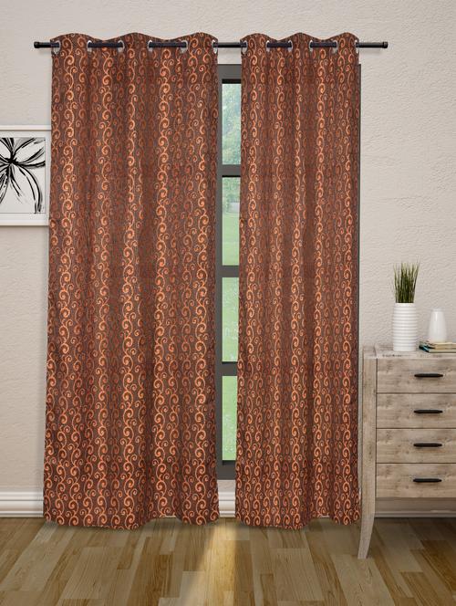 brown polyester set of 2 curtain - 1085473 - Very Small Image - 1