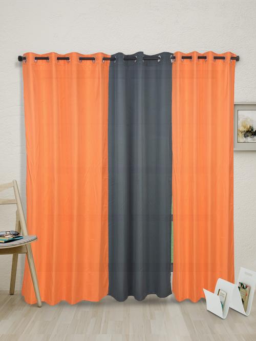 orange plain bonanza set of 3 curtains - 1085488 - Very Small Image - 1