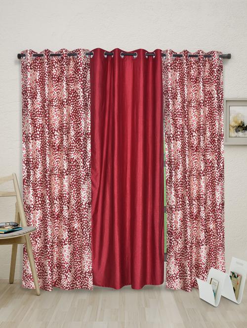 red galaxy mix polyester set of 3 curtains - 1085503 - Very Small Image - 1