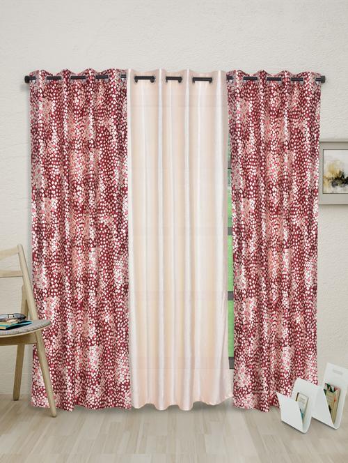 beige galaxy mix polyester set of 3 curtains - 1085505 - Very Small Image - 1