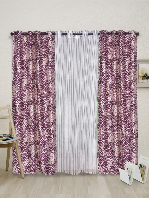 purple galaxy mix polyester set of 3 curtains - 1085528 - Very Small Image - 1