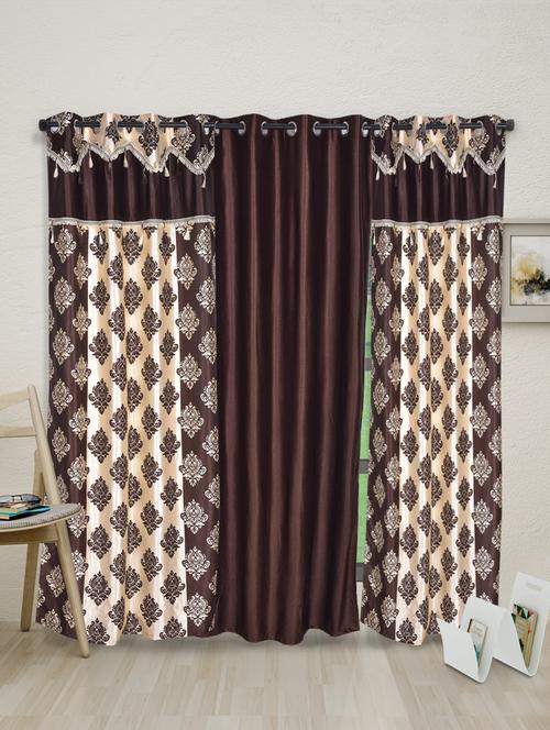brown polyester set of 3 curtains - 1085547 - Very Small Image - 1