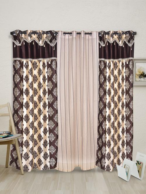 brown polyester set of 3 curtains - 1085549 - Very Small Image - 1