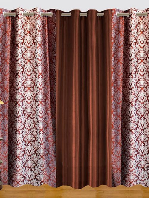 dekor world ombre damask solid mix curtain-set of 3 - 1085595 - Very Small Image - 1