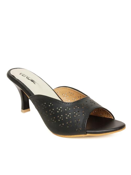 black faux leather sandals - 10858310 - Very Small Image - 1
