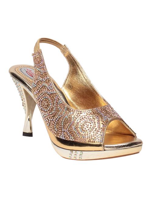 golden leatherette sandals - 10859199 - Very Small Image - 1