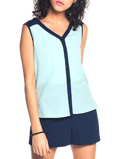 contrast binding sleeveless top - 10874757 - Very Small Image - 1