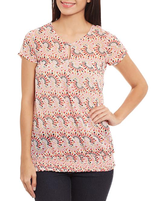 pink georgette blouson top - 10874810 - Very Small Image - 1
