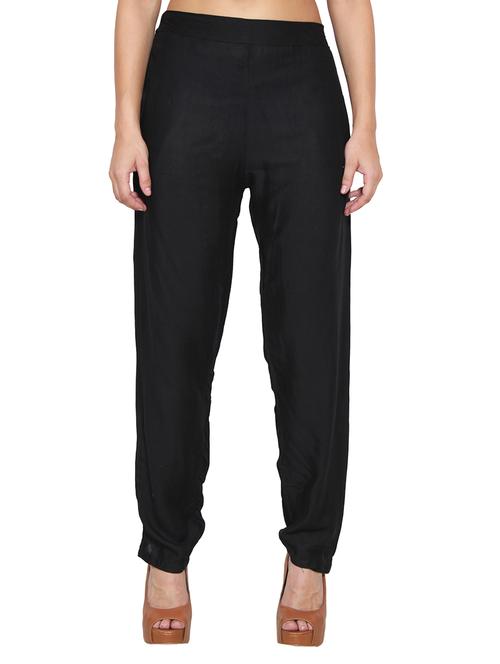 black rayon trousers - 10874858 - Very Small Image - 1