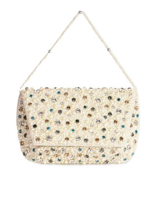 Cream embellished clutch - 1087980 - Very Small Image - 1
