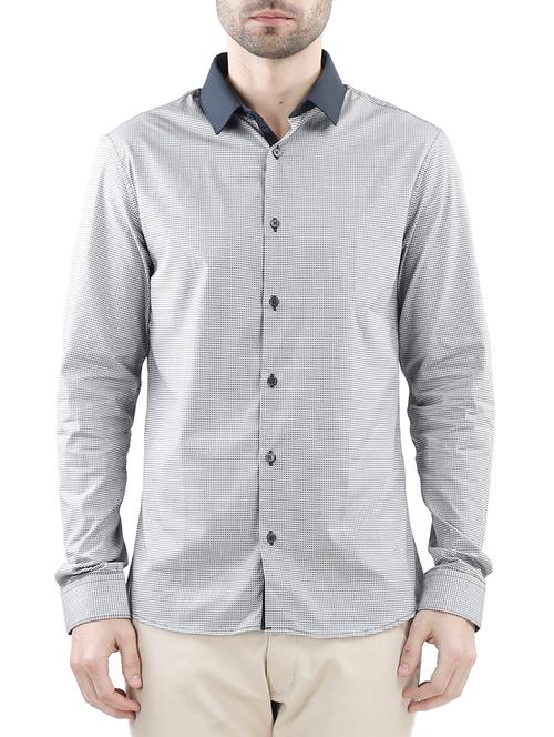 grey cotton casual shirt - 10880943 - Very Small Image - 1