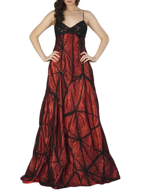 red embellished gown - 10881395 - Very Small Image - 1
