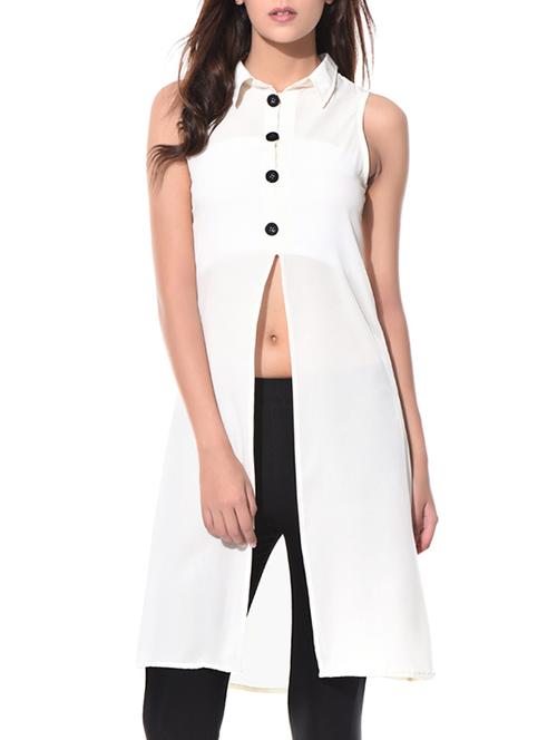 white crepe tunic - 10882552 - Very Small Image - 1