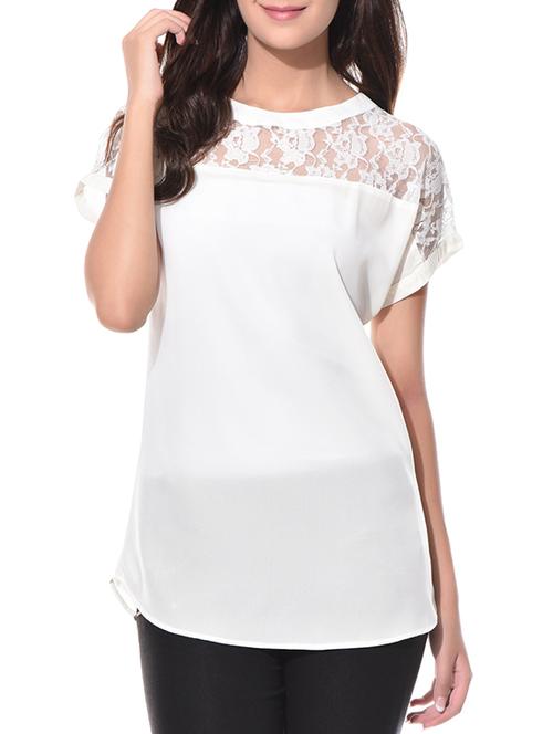 solid white lace top - 10882562 - Very Small Image - 1