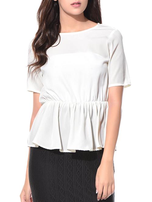 white crepe top - 10882566 - Very Small Image - 1