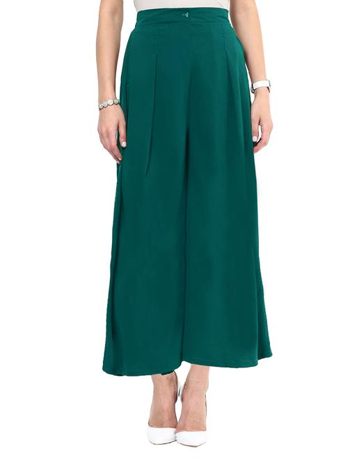green solid mid rise palazzo - 10882590 - Very Small Image - 1