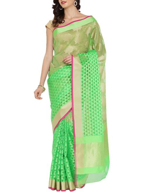 yellow color supernet cotton woven saree - 10883647 - Very Small Image - 1