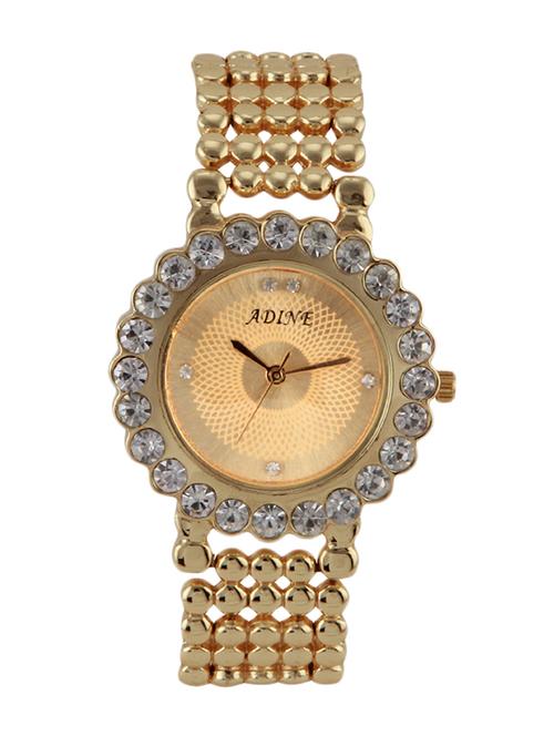 studded round floral dial analog watch - 10885079 - Very Small Image - 1
