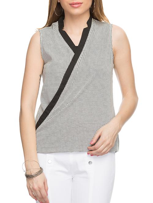 monochrome poly crepe top - 10885166 - Very Small Image - 1