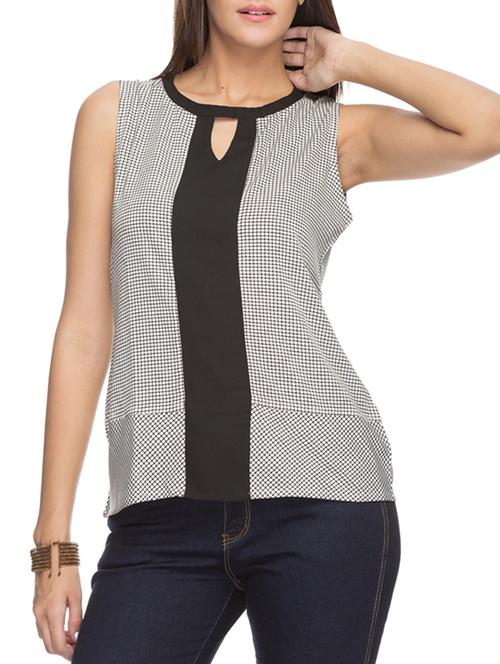 multi colored poly crepe top - 10885169 - Very Small Image - 1