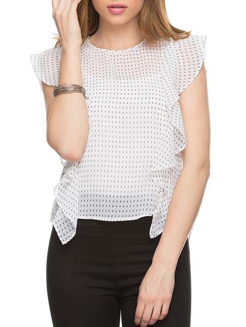 white poly georgette top - 10885173 - Very Small Image - 1