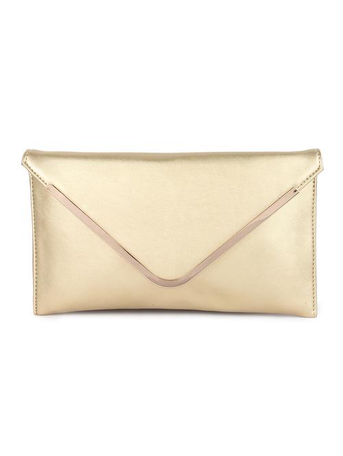 gold leatherette clutch - 10885999 - Very Small Image - 1