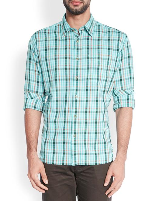 dark green cotton casual shirt - 10888764 - Very Small Image - 1