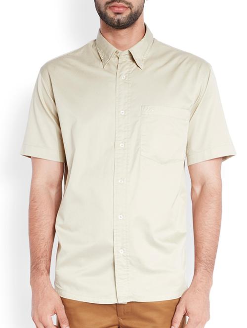 light fawn cotton casual shirt - 10888775 - Very Small Image - 1