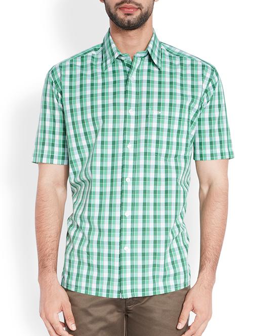 dark green cotton casual shirt - 10888804 - Very Small Image - 1