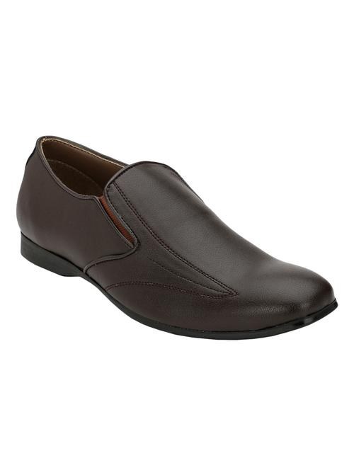 brown faux leather slip ons - 10889298 - Very Small Image - 1