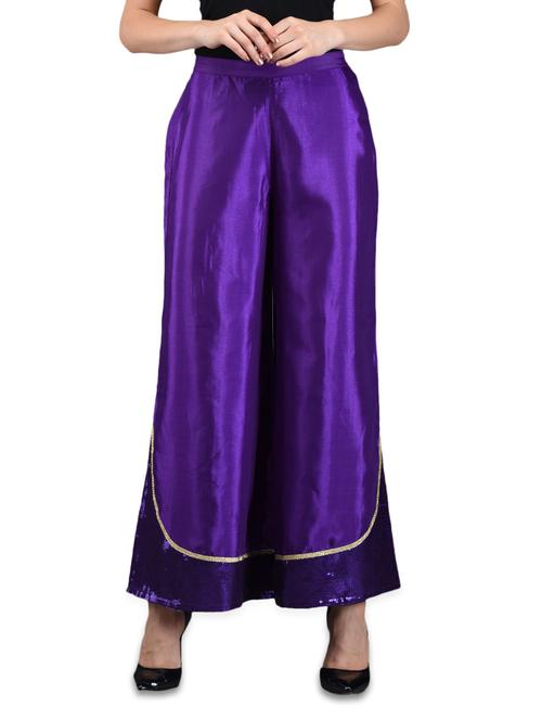 sequined work silk blend palazzo - 1089073 - Very Small Image - 1