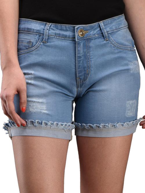 rugged with tattered edges denim shorts - 1089200 - Very Small Image - 1