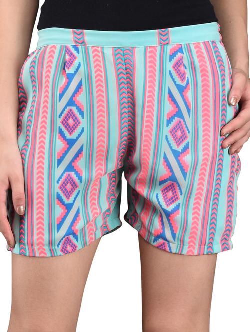 printed georgette shorts - 1089323 - Very Small Image - 1
