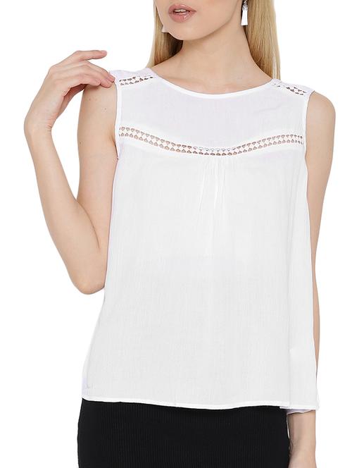 white cotton a line top - 10894082 - Very Small Image - 1
