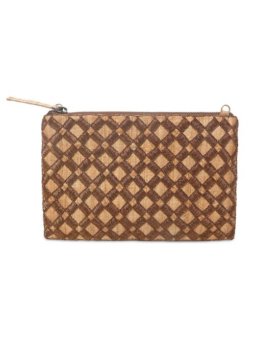 gold and brown khadi silk pouch - 10894160 - Very Small Image - 1