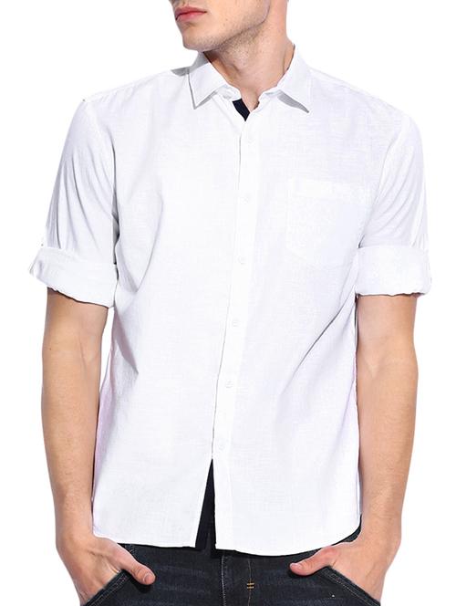 white cotton casual shirt - 10894240 - Very Small Image - 1