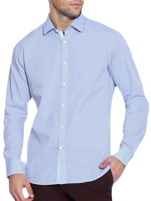light blue cotton casual shirt - 10894243 - Very Small Image - 1