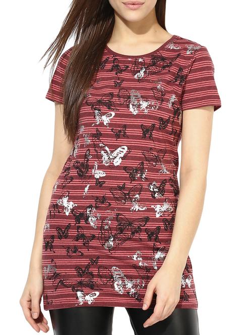 pink cotton printed tee - 10895234 - Very Small Image - 1