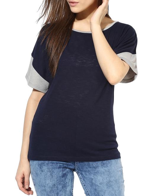 navy blue poly cotton tee - 10895247 - Very Small Image - 1