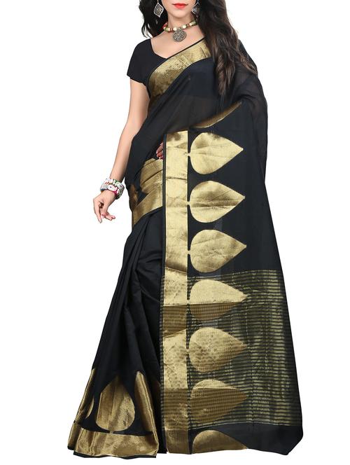black cotton saree - 10897796 - Very Small Image - 1