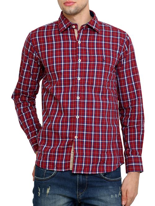 red cotton casual shirt - 10898106 - Very Small Image - 1