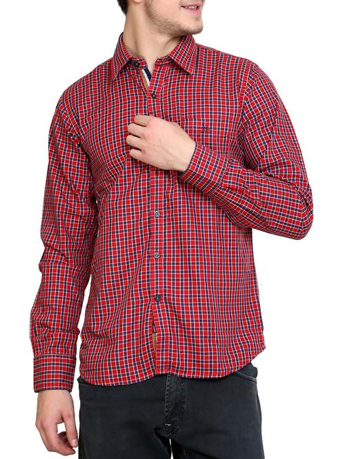 red cotton casual shirt - 10898118 - Very Small Image - 1